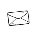 Mail icon element. Envelopes for postcard. Doodle style letter. Royalty Free Stock Photo
